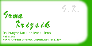 irma krizsik business card